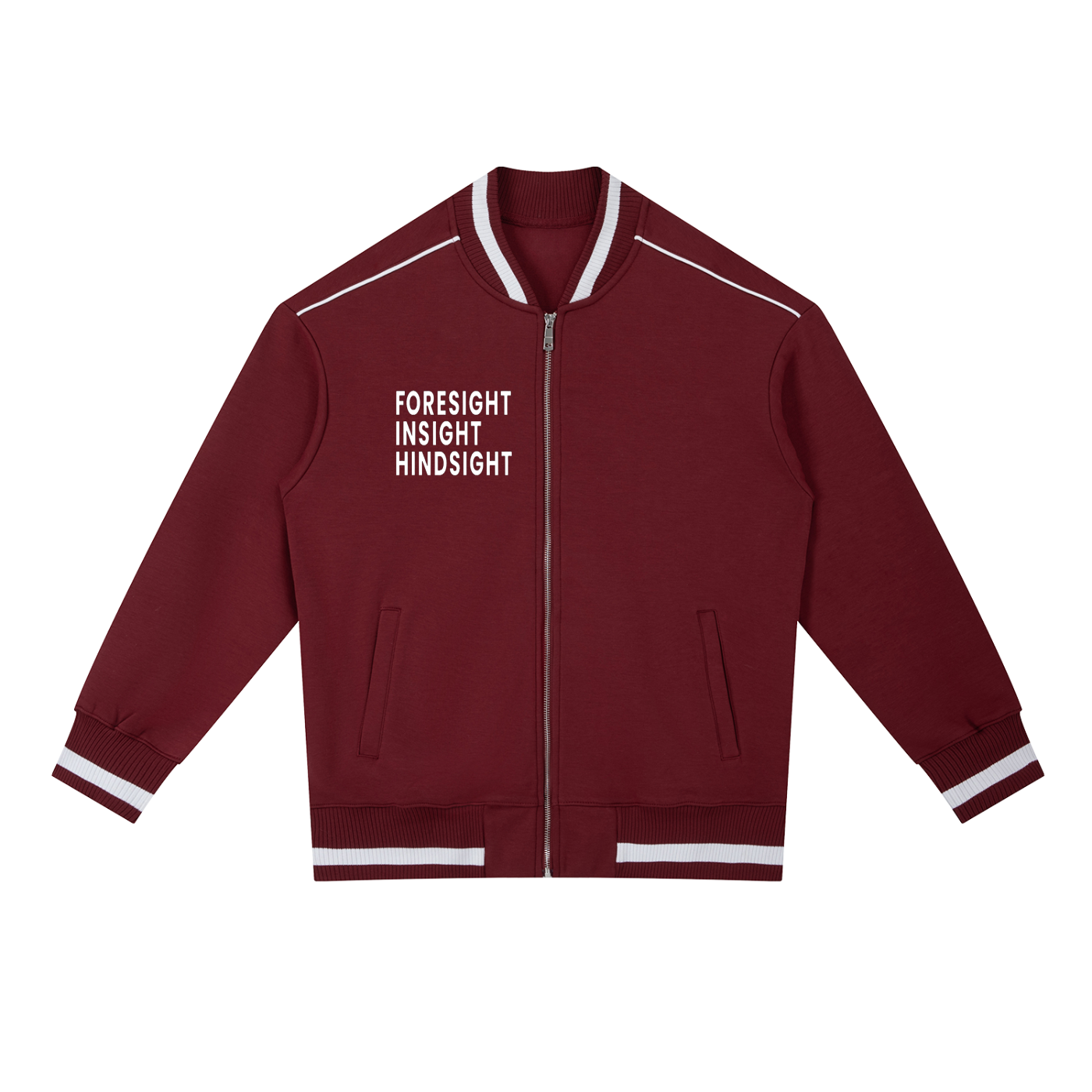 Contrast Piping Zip Bomber Jacket