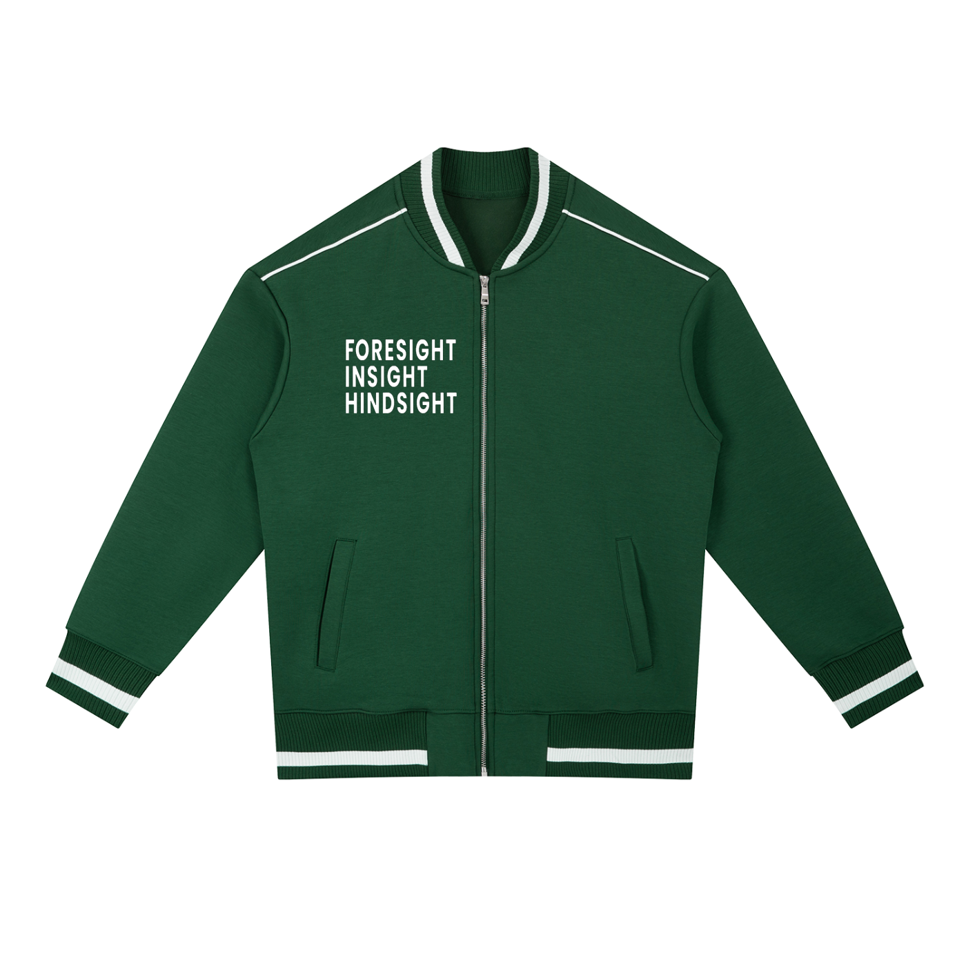 Contrast Piping Zip Bomber Jacket